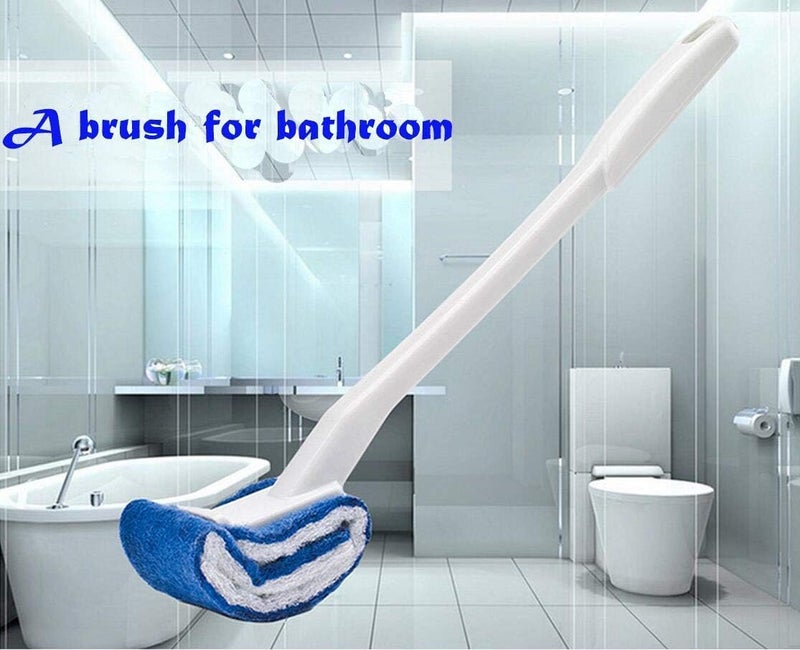 JWCE Toilet Brush Bowl Brush - Scratch-Free Curved Good Grip Easy to Use Deep Cleaning No Scratching, Anti-Splashing Easy to Store (2pc Blue) - Image 5